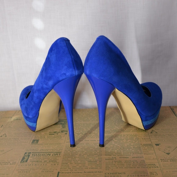 Steve Madden Adell Blue Suede Heels 8.5 M - Picture 7 of 8